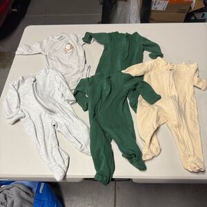 Bundle of 5 Boys Aablexema & Uniqlo Bodysuits And 100% Cotton 0-3 Months EUC